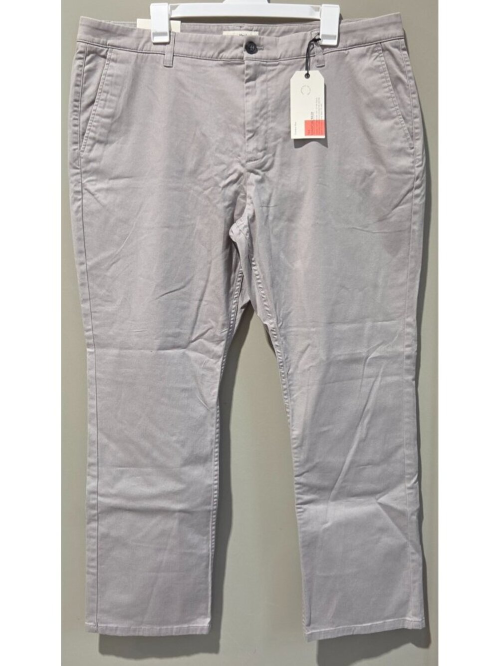 Hawker Rye Men's Chino Pants Size 40 x 30 Straight Leg Light Gray Stretch